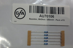 Resistor, 5kOhm / 250mW - Pack of 5