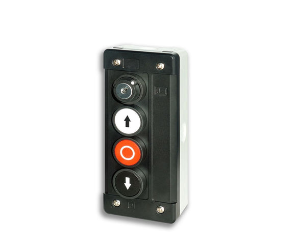 Key Switch with Push Buttons - Wall Mounted - Open / Stop / Close Lockable
